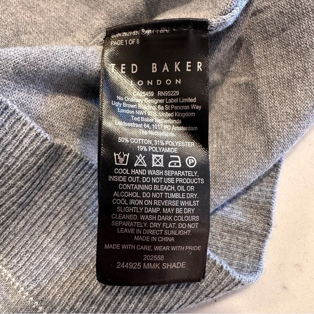 Ted Baker Heather Gray Pullover Sweater Size Small NWOT